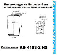 Пневмоподушка 4183NP24 (2 входа) без стакана 9423202321 Турция KG41832NS