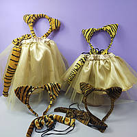 Костюм тигра новогодний 1-8 лет юбка фатиновая и обруч золотой цвет 1 шт тигренок