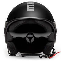 Мотоциклетный шлем MOMO MINIMOMO матовый черно-серебряный, размер S, MINI.BLASIL.S