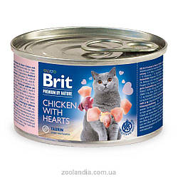 Brit Premium by Nature Chicken with Hearts - Вологий корм з куркою та серцем для дорослих котів 200 гр