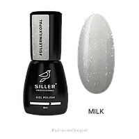 Siller Cover Base Milk Opal — камуфлювальна база з мікробліском (молочний), 8 мл