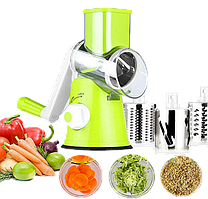 Універсальна механічна овочерізка мультислайсер Tabletop Drum Grater 3 насадки, пластик/неіржавка сталь