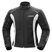Куртка мужская мотоциклетная черно-белая, размер M, BUSE Summer Flash, 117736.M
