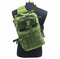 Багатоцільовий Тактичний Рюкзак 20л Molle Tactical однолямочный військовий армійський хакі олива