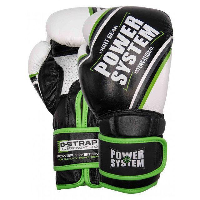 Боксерські рукавиці Power System PS 5006 Contender Black/Green Line 10 унцій