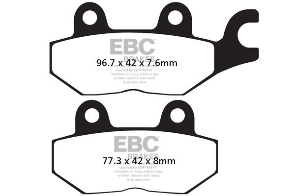 Тормозные колодки мотоциклетные дисковые с креплением на один диск TRIUMPH, EBC, FA215HH - фото 1 - id-p1526889056