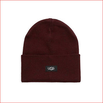 Шапка UGG Solid Beanie ОРИГІНАЛ бордова