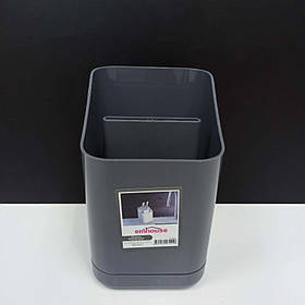 Лоток для столових приладів Emhouse 11х12х h-17 см пластик Сірий EP-910