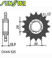 Звезда переднего привода мотоцикла SUNSTAR, AFAM, SUNF411-15