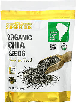 California Gold Nutrition Superfoods Organic Chia Seeds 340 г (4384303962)