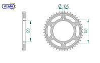 Задняя звезда привода мотоцикла стальная для цепи 525, AFAM, 14507-46