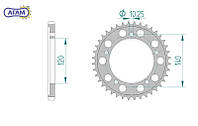 Задняя звезда привода мотоцикла алюминиевая для цепи 525 (293849), AFAM, 15604-42