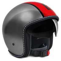 Мотоциклетный шлем MOMO BLADE матовый серо-красный, размер S, BLADE.MET.REDBLA.S