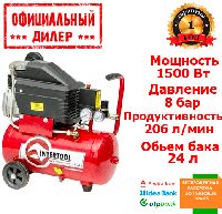 Компрессор воздушный INTERTOOL PT-0010 (1.5 кВт, 206 л/мин, 24 л) YLP