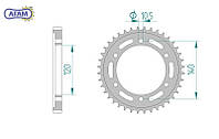 Задняя звезда привода мотоцикла стальная для цепи 530, AFAM, 16603-48