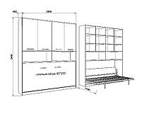Шафа ліжко. Ліжко трансформер горизонтальне XSP 90*200, фото 3