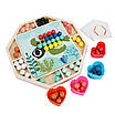 Дерев'яні ігри для дітей З 6 трафаретками 30 двосторонніми картками та кульками Круглі мозаїка З 49365, фото 2