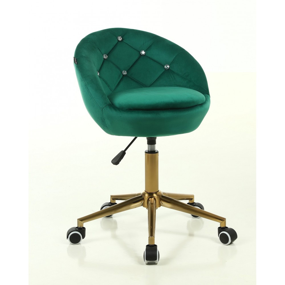 Крісло HR948K зелений велюр золота основа
