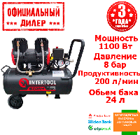 Компрессор INTERTOOL PT-0029 (1.1 кВт, 200 л/мин, 24 л) YLP