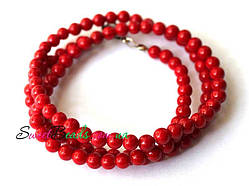 Бусини 4 мм, корал