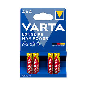 Батарейки AAA (LR03) Varta Longlife Max Power Alkaline (4шт.)