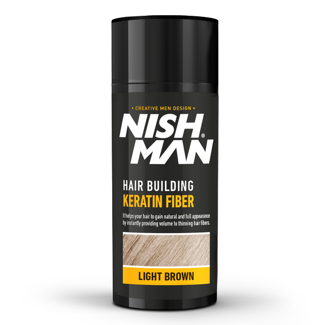 Пудра для залисин Nishman Hair Building Keratin Fiber Світло-коричневий