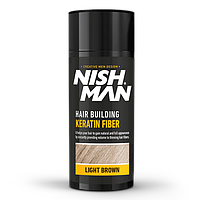 Пудра для залысин Nishman Hair Building Keratin Fiber Светло-Коричневый