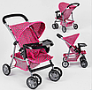 Яскравий візок для ляльок для дівчаток від 2 років Літній З металевим каркасом і козирком 3 види Рожевий, фото 2