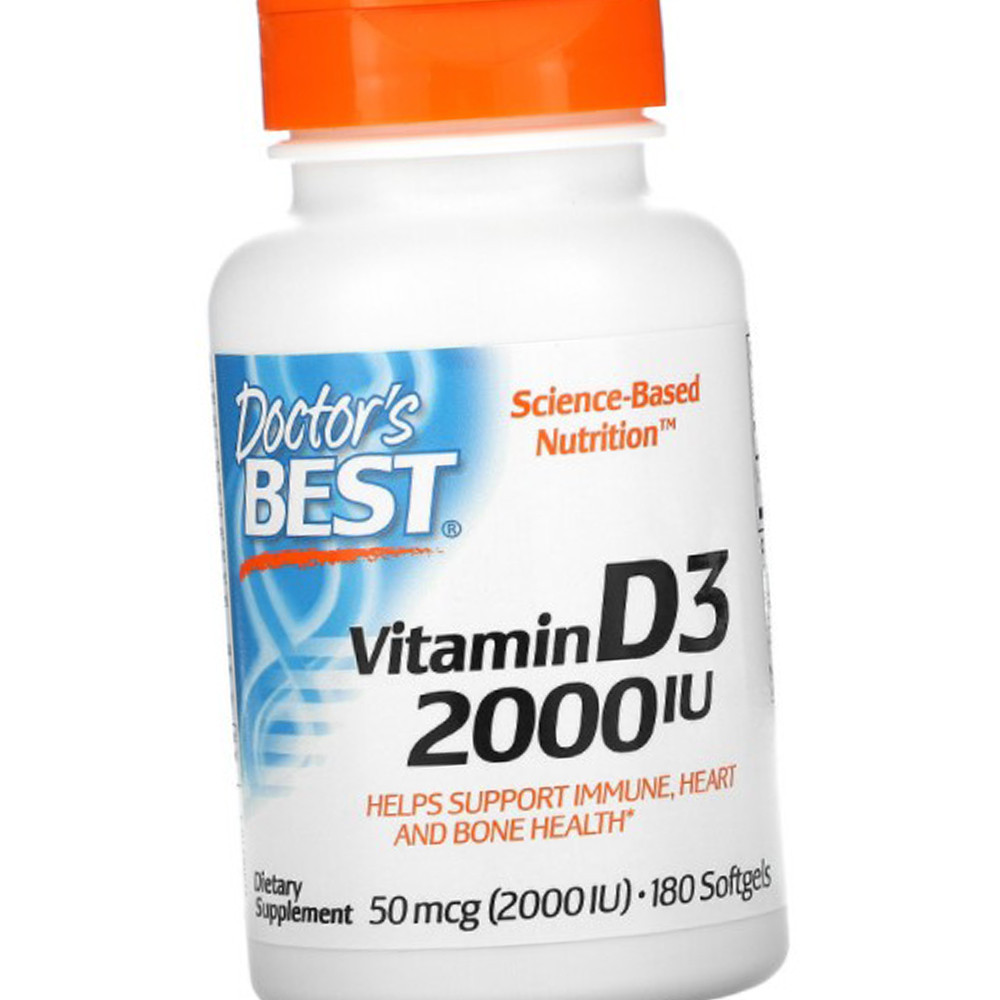 Вітамін Д 2000 Doctor's s BEST Vitamin D3 2000 IU 180 гельових капсул