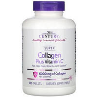 Коллаген 21st Century Super Collagen Plus Vitamin C 6000 mg (180 таблеток.)