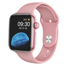 Розумний смарт годинник Smart Watch HW22 PLUS трекер з мікрофоном, тонометром, температурою Рожевий 44mm, фото 3