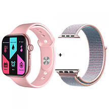 Розумний смарт годинник Smart Watch HW22 PLUS трекер з мікрофоном, тонометром, температурою Рожевий 44mm, фото 5