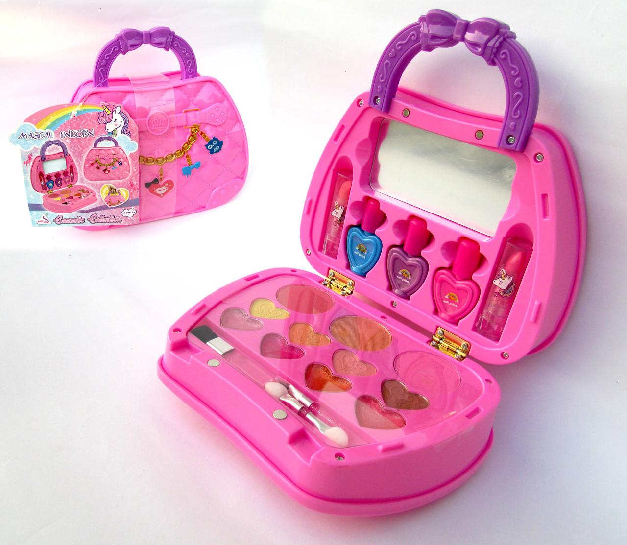 Набір дитячої косметики J-1023 для макіяжу та манікюру, у сумочці