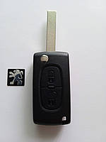 Корпус выкидного ключа Peugeot 207 307 308 407 Galakeys 2 кн батарейка на корпусе лезвие HU83 (01-01)