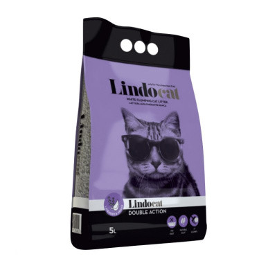Наповнювач бентонітовий Lindocat (Ліндокет) Double Action з ароматом лаванди та арганової олії 5 л
