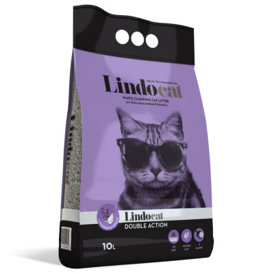 Наповнювач бентонітовий Lindocat (Ліндокет) Double Action з ароматом лаванди та арганової олії 10 л, фото 1