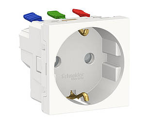 Unica New розетка із заземленням зі шторками біла Schneider Electric, NU305718