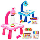 Дитячий стіл проектор для малювання з підсвіткою, Рожевий / Мольберт проектор зі слайдерами, фото 5