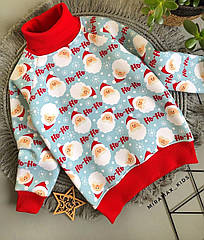 Тринитка з начосом "Дід мороз хо-хо" (ротація) щільність 310 г/м. ОТРЕЗ 1М