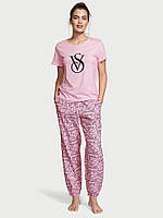 Фланелевая пижама р.XS Regular Victoria's Secret Flannel Jogger Tee-jama