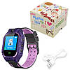 Дитячий розумний смарт годинник c GPS Q19 Smart baby watch з камерою, прослуховуванням, сім картою для дітей, Фіолетовий, фото 6