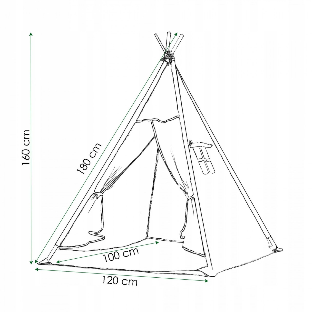 Детский вигвам шалаш Springos Tipi XXL Игровая палатка для детей Шатер для игр для дома Белый/Голубой - фото 9 - id-p1527063109