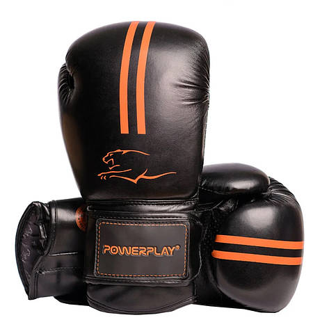 Боксерські рукавиці PowerPlay 3016 Contender Чорно-Помаранчеві 16 унцій, фото 1