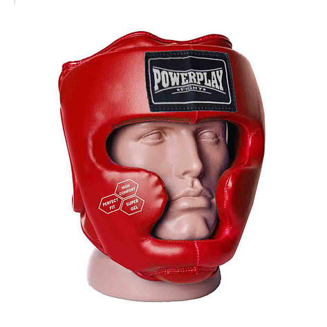 Боксерський шолом тренувальний PowerPlay 3043 Червоний XL, фото 1