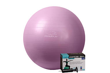 М'яч для фітнесу (фітбол) PowerPlay 4001 Ø75 cm Gymball  Фіолетовий + помпа
