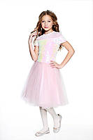Ошатне блискуче плаття з паєтками для дівчинки Lukas рожеве розмір 152