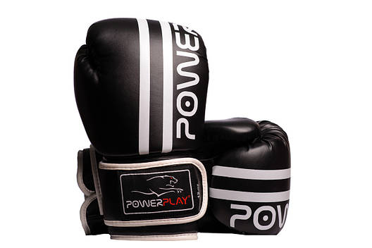 Боксерські рукавиці PowerPlay 3010 Чорно-Білі 10 унцій, фото 1