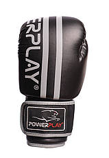 Боксерські рукавиці PowerPlay 3010 Чорно-Сірі 14 унцій, фото 5