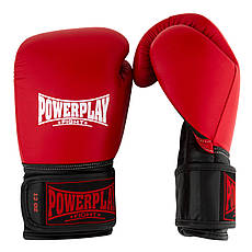 Боксерські рукавиці PowerPlay 3015 Червоні (натуральна шкіра) 14 унцій, фото 3