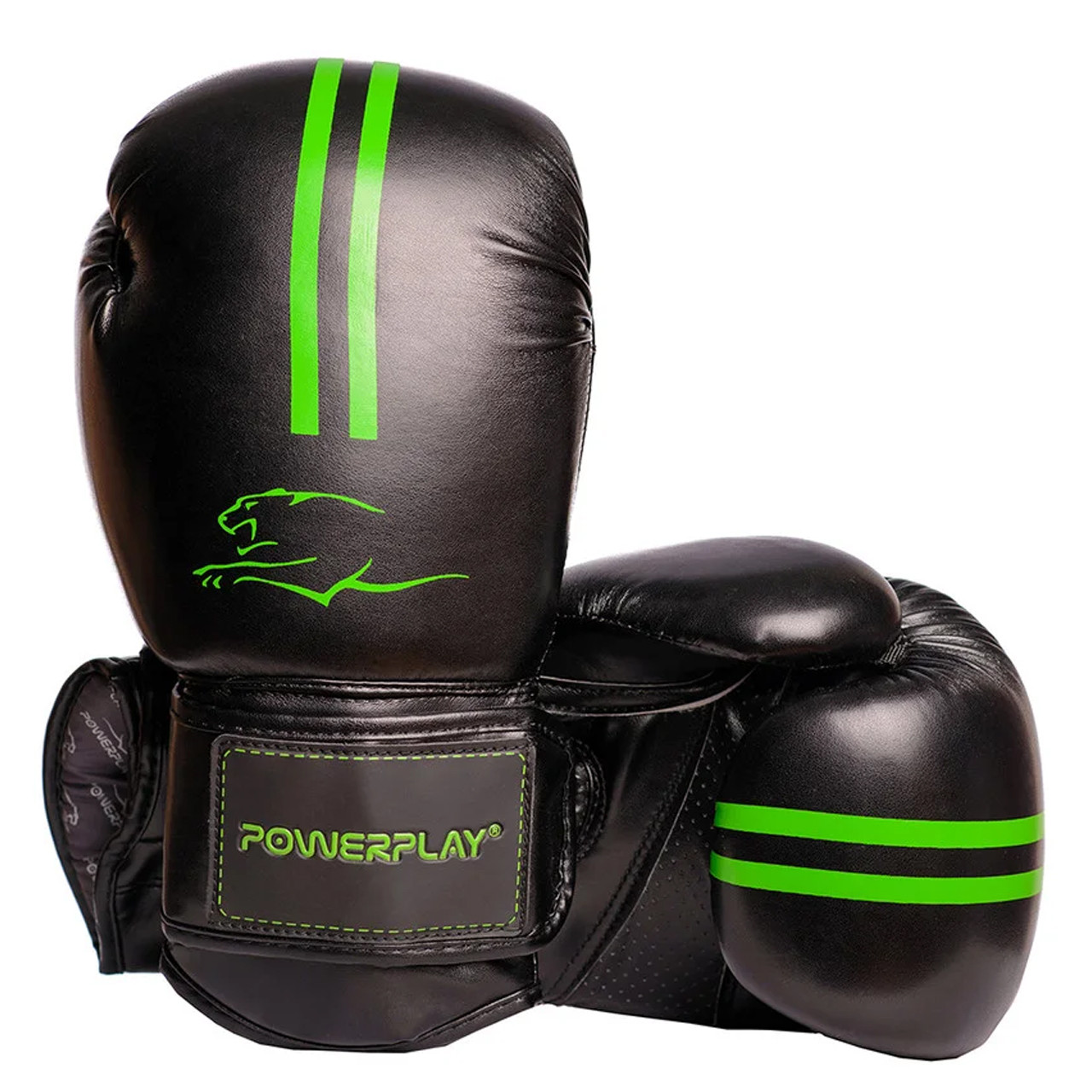 Боксерські рукавиці PowerPlay 3016 Contender Чорно-Зелені 14 унцій